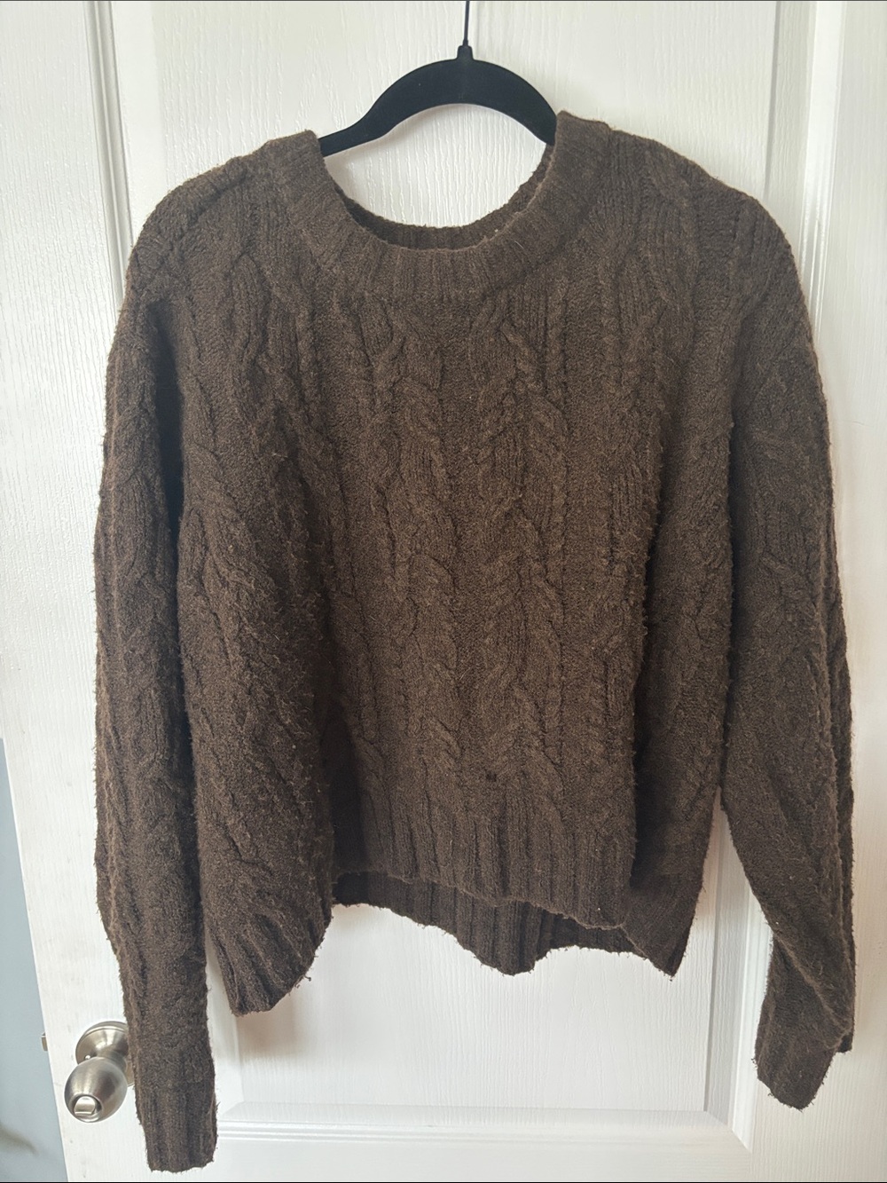 Universal Thread Brown Cable-Knit Crewneck Sweater